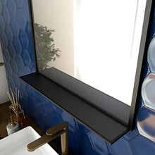 Aurlane Specchio bagno 80x60cm - laccato nero opaco con ripiani - FRAMED MIRROR