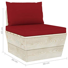FAMIROSA Set Divani da Giardino su Pallet 3 pz con Cuscini Legno Abete-3417