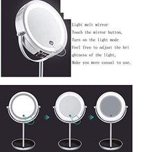 AJH Specchi da Barba Specchio per Trucco Illuminato a LED - 1x / 5X Specchio ingranditore con Controllo tattile, Specchio ingranditore bifacciale con Supporto, (5X specch