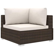 SKM Set Divani da Giardino 6 pz con Cuscini in Polyrattan Marrone (58.7kg)