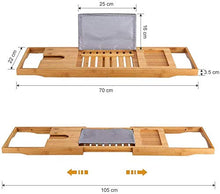 XYNB Rastrelliere da Bagno in bambù e Legno, Supporti retrattili Impermeabili e per Bicchiere di Vino e Supporto per iPad/Porta Libri Riposo per Vasca, Adatto per la Maggior Parte delle vasche da