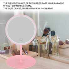 Specchio cosmetico, specchio per trucco da tavolo con ricarica USB con luce a LED e base di archiviazione per tavolo, bagno, viaggio