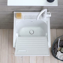 Kiamami Valentina LAVATOIO LAVANDERIA 50X50 CM CON MOBILE BIANCO LUCIDO E ASSE INCLUSA