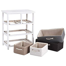 Cassettiera ， Cassettiera in Legno A 3 Ripiani Armadio Rack 4 Cestini Intrecciati in Vimini Organizer in Addit