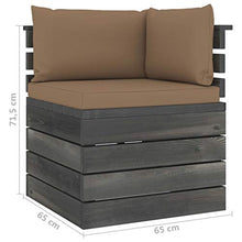 vidaXL Divano Angolare da Giardino su Pallet con Cuscini Legno di Pino