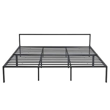 [en.casa] Struttura Letto in Metallo con Testiera Bassa 180 x 200 cm Letto Matrimoniale King Size - Nero