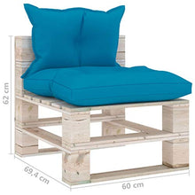 vidaXL Divano Centrale da Giardino Pallet con Cuscini in Legno di Pino