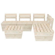 FAMIROSA Set Divani da Giardino su Pallet 6 pz in Legno Abete Impregnato-3721