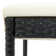 FAMIROSA Set da Bar da Giardino 5 pz con Cuscini in Polyrattan Nero-4918