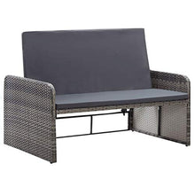 Tidyard Set Divani da Giardino con Cuscini in Polyrattan,Divano da Giardino 2 Posti con Poggiapiedi,Divani da Esterno,Salottino da Esterno,Salotto Sofà Esterni