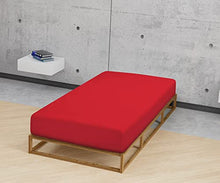Biberna 0012344 Lenzuolo Frottee-Stretch (Altezza Materasso max. 22 cm) 1X 90X190 cm > 100X200 cm, Rosso
