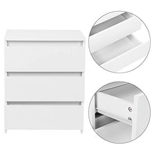 Cikonielf Comodino Bianco Moderno Comodino Comodino Comodino con 3 Cassetti Armadietto Camera da Letto