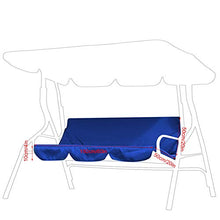 Oumefar Cuscino per Altalena a 3 posti Coprisedile per Altalena Leggero Impermeabile per Cortile per Patio(Dark Blue (Supplier Specification: Blue))
