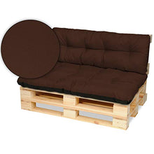 SuperKissen24. Cuscino per Bancale Divano Pallet 120x80 cm con Schienale 120x38 cm Seduta Impermeabile e Comodo per Divanetti da Esterno - Marrone