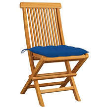 vidaXL Sedie da Giardino con Cuscini Blu 2 pz in Massello di Teak