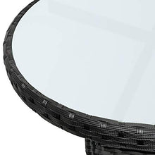 Casaria Tavolo da Giardino Rotondo Ø60cm polyrattan tavolino da Balcone mobili da Esterno terrazza Bar Nero