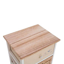 Rebecca Mobili Comodino 3 Cassetti, Mobile, Legno Paulownia, Bianco Beige, Stile Country, Camera Bagno, 56 x 35 x 25 cm (hxlxp)