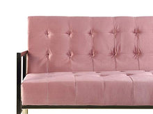 Beliani Divano 3 Posti Colore Rosa Opaco in Velluto Stile Modern Retro Marstal