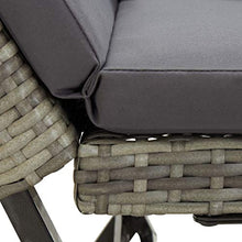 FAMIROSA Panchina da Giardino con Cuscini 176 cm in Polyrattan Grigio