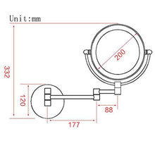 SHY Specchio per Il Trucco con luci, 8 Pollici Specchio per Trucco Specchio per Montaggio a Parete Specchio cosmetico con ingrandimento 3X Specchio da Bagno Doppio Lato d