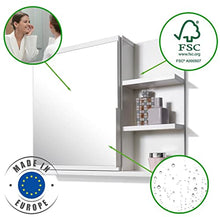 DOMTECH - armadietto da bagno con specchio, colore: bianco