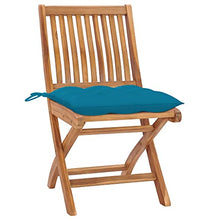 vidaXL Sedie da Giardino 2 pz con Cuscini Azzurro in Massello di Teak
