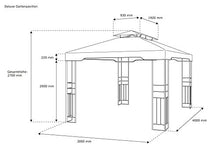 paramondo Deluxe Gazebo da giardino impermeabile, 4 x 3 m, bordeaux