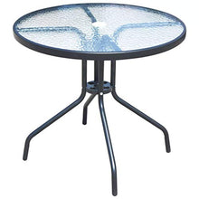 Set Tavolo e 4 Sedie Pieghevoli da Giardino in Metallo e Textilene Nero