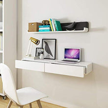 Semplicità Elegante Scaffale a Muro Scaffali Sospesi Scaffali in Legno Massello Cassetto Di Stoccaggio Semplice Resistente All'Usura Salva Spazio Camera da Letto - 2 Dimensioni, HJJ, bianca, 60x28
