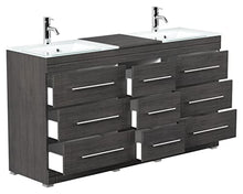 Mobile bagno a terra Vitro Modern con lavabos in vetro antracite venato