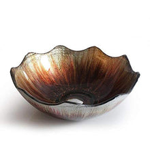 Jgophu Vaso in vetro artistico Vanity Sink a forma di fiore, rubinetto cromato