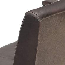 Tidyard Divano a 2 Posti in Vera Pelle Marrone/Grigio,111 x 61 x 73 cm (L x P x A)
