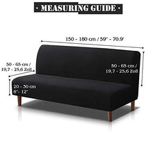 TOPOWN Copridivano Clic Clac 3 Posti,Foera per Cuscino Elastica per Divano Letto Pieghevole Senza braccioli Nero