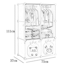 Locker 2-Gitter Armadio 2-Hanging di Plastica Scaffali 6 Porte Partizione Abbigliamento Home Camera Blu 75X37X111CM MUMUJIN