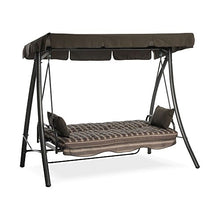 Q.bo srl Dondolo da Giardino 3 Posti con Struttura in Ferro e Schienale Reclinabile Panama Beige
