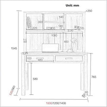 JINPENGRAN Scrivania con Bookshelf combinata, scrivania per Computer per Computer,1200 * 560mm