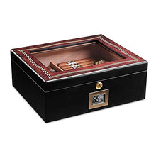 N / C Humidor per sigari da Tavolo con igrometro, Materiale in Legno di Cedro di Alta qualità, Grandi Dimensioni, Superficie Liscia, divisore Regolabile Morbido e Confortevole