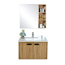 ZoSiP Set di Mobiletti Specchio e Lavabo Armadio per Il Bagno in Legno Multistrato Senza Laccato Cabinetto per lavabo Combinato per lavabo Combinato (Color : Brown, Size : 47x71x48cm)