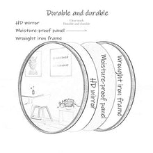 IG Specchio - Specchio Rotondo a Parete da Bagno, Specchio da Parete, Stile Minimalista Nordico, Specchio, Specchio Moderno Del Bagno, Struttura Del Metallo Principale,Oro,80 Cm.