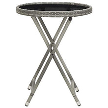 FAMIROSA Set Bistrot Giardino 3 pz Polyrattan e Vetro Temperato Grigio-8385