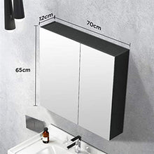 Armadietto A Specchio Armadietto A Specchio Separato Completamente Chiuso Armadietto da Toilette Armadietto da Bagno Specchio da Bagno Multifunzionale (Color : Black, Size : 70 * 65 * 12cm)