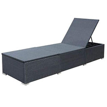 Festnight- Lettino da Esterno, Lettino Prendisole in Polyrattan 195x60x31 cm Nero e Rosso