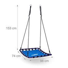 Relaxdays Altalena da Giardino a Nido Quadrata, Blu, 74 x 153 x 98 cm