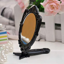 WXL Specchi da Tavolo Specchio Classico per Il Trucco della Moda Black Butterfly Pieghevole Maniglia Pieghevole Specchi Cosmetici a Forma di Tondo Specchio di Trucco Specchio Trucco con LED