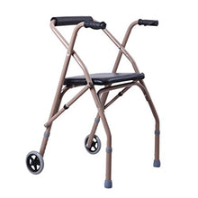 Telaio da passeggio Leggero Pieghevole 2 Ruote Rollator/Altezza Regolabile/Walking Mobility Aid (Marrone)