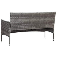 Tidyard Set Divani da Giardino in Polyrattan, Set di Mobili da Giardino, Set Divano Esterno con Cuscini Grigio 4 pz