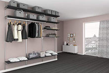 Alucabina Cabina armadio L.250 cm x H.253 cm. Ripiani color tortora