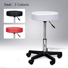 homcom - Sgabello da Salone Sedia Girevole in Tessuto di Maglia Altezza Regolabile Nero/Rosso/Bianco