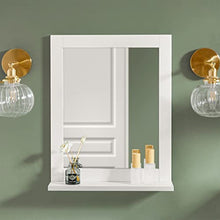 SoBuy Set mobili da Bagno salvaspazio (Specchio, Bianco) FRG129-W