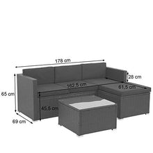 Mendler Salottino da Esterno HWC-F40 polyrattan Marrone con Cuscini Avorio